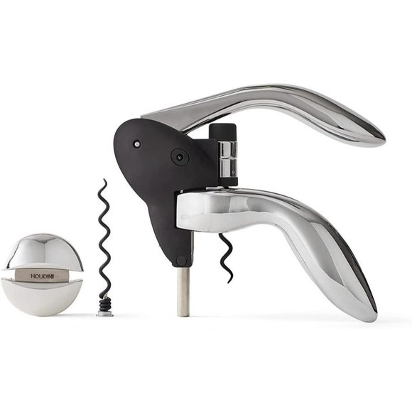 Houdini Deluxe 3 Piece Lever Corkscrew Wine Opener, Includes Foil Cutter and Ext - Picture 2 of 8